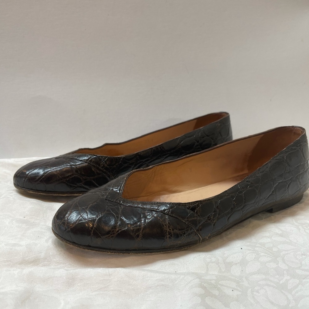 Ralph Lauren real crocodile flats